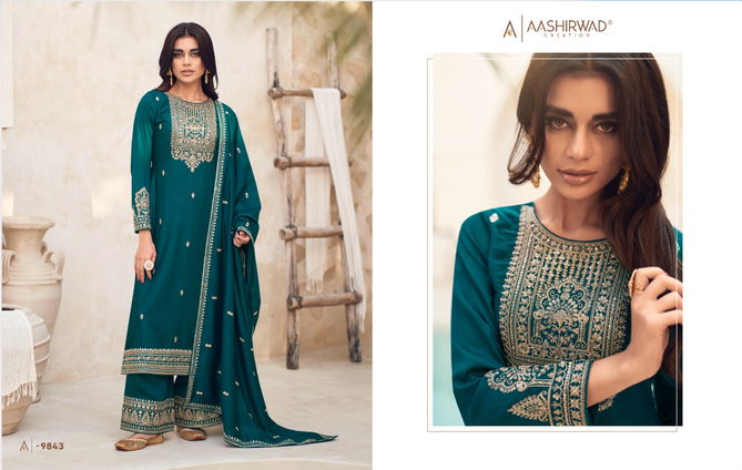 Rang By Aashirwad Premium Silk Designer  Palazzo Salwar Suit Catalogue